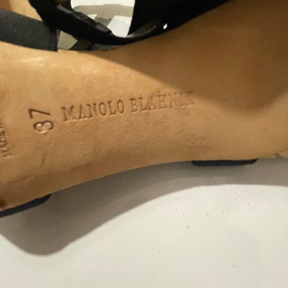 Manolo Blahnik Perpia Strappy Sandals 3.5" Heel Size 7.5 - Picture 2 of 8